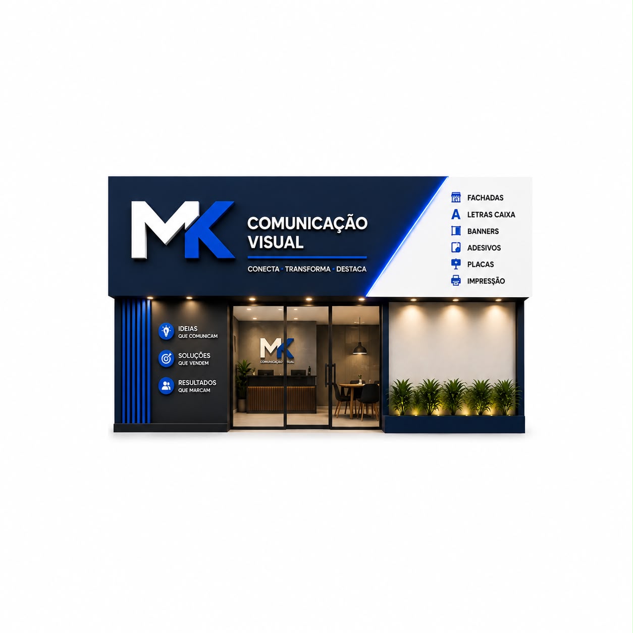 Fachadas de Loja MK Comunicação Visual